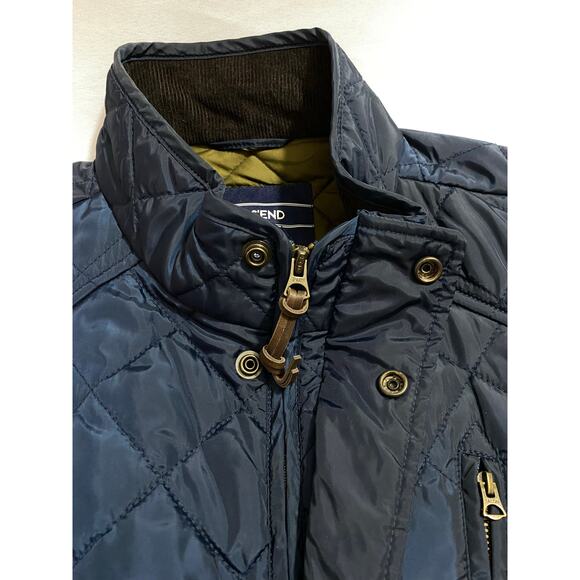 Lands’ End Quilted Puffer Vest – Men’s XL Blue Full Zip with Corduroy Collar - Picture 7 of 11